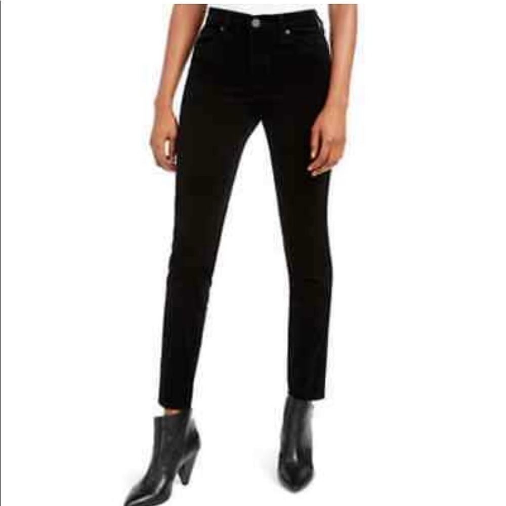 Kut from the Kloth Diana High Rise Fab Ab Skinny Corduroy Pants black 24W NWT